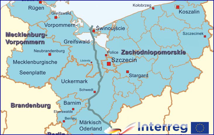 Karte der Euroregion und Logo