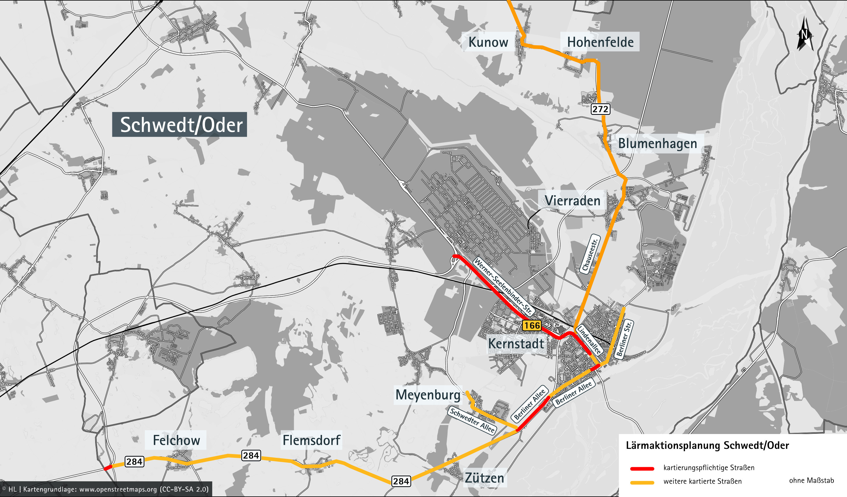 Karte mit Markierungen