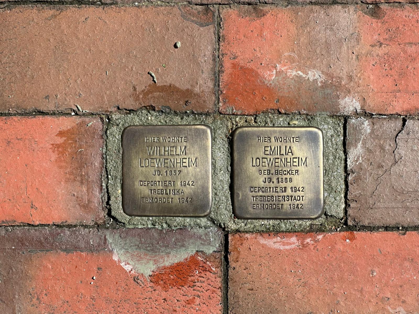 Foto: 2 Stolpersteine des Ehepaars Loewenheim