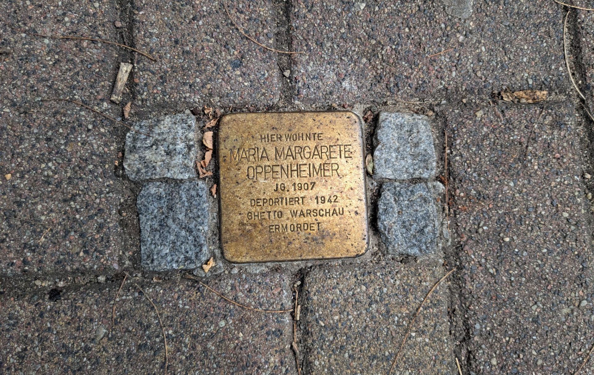 Foto: Stolperstein von Oppenheimer Foto: Stolperstein von Oppenheimer