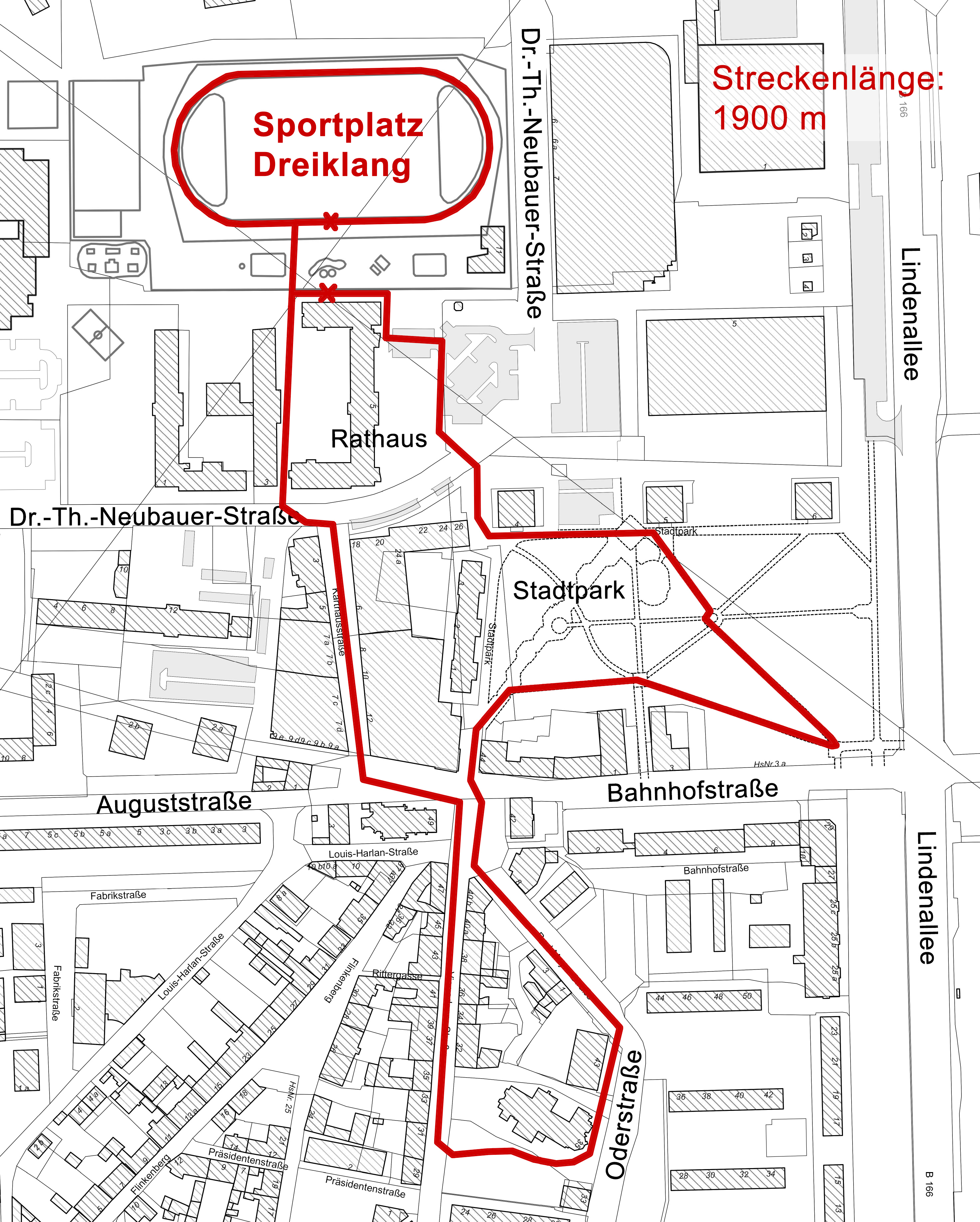 Karte mit roter Markierung