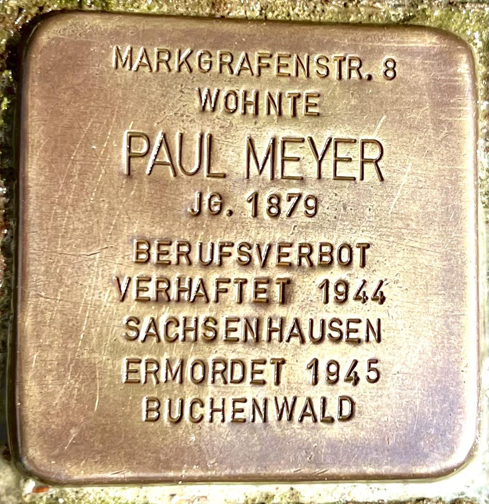 Foto: Stolperstein von Meyer