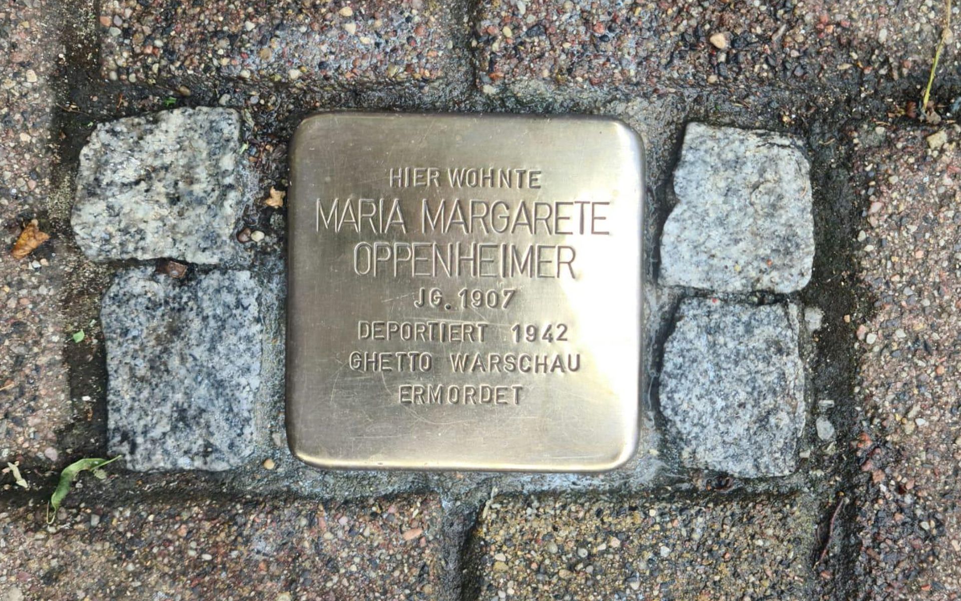 Foto: Stolperstein von Oppenheimer