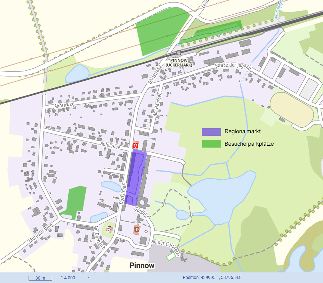 Karte mit grün markierten Parkflächen Karte mit grün markierten Parkflächen