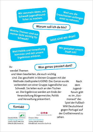 Einladung zum Jugendforum am 16. Juni Einladung zum Jugendforum am 16. Juni