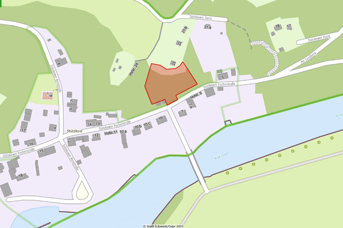 Karte mit roter Markierung