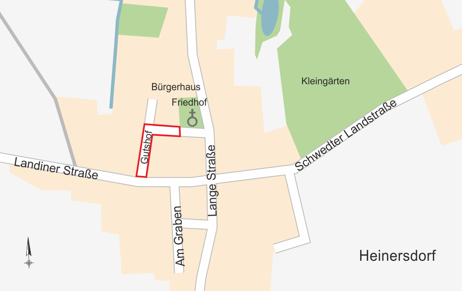 Karte mit roter Markierung