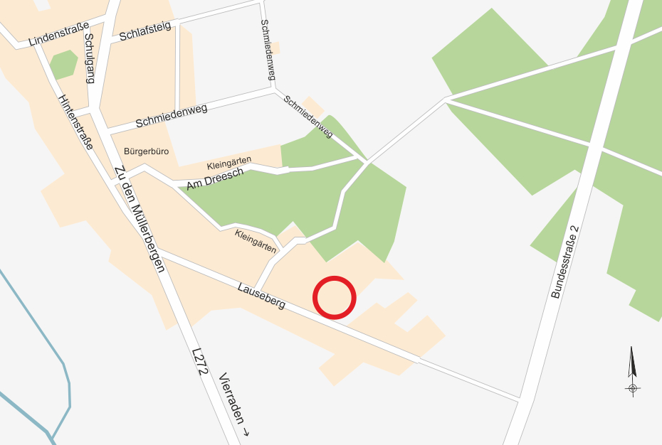 Karte mit roter Markierung