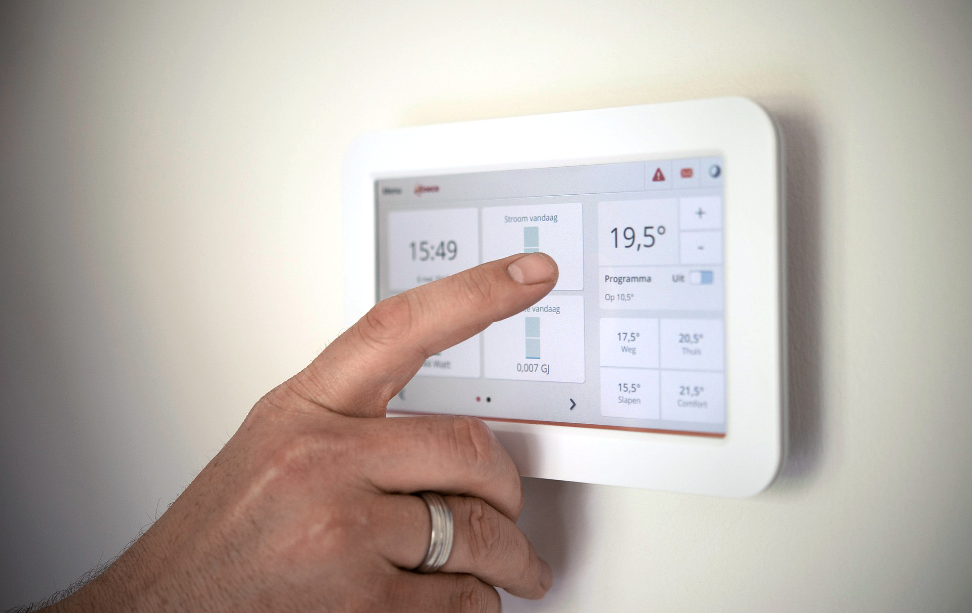 Foto: Tablet zur Temperaturregelung