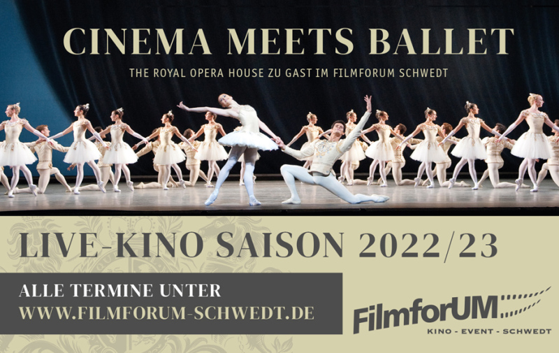 Grafik: Ballett-Szene sowie Text und Logos