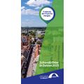 Deckblatt: Blick von oben in die Vierradener Straße und blaue und grüne Farbflächen mit dem Titel