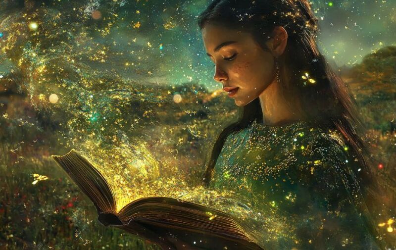 Foto: Frau mit Märchenbuch